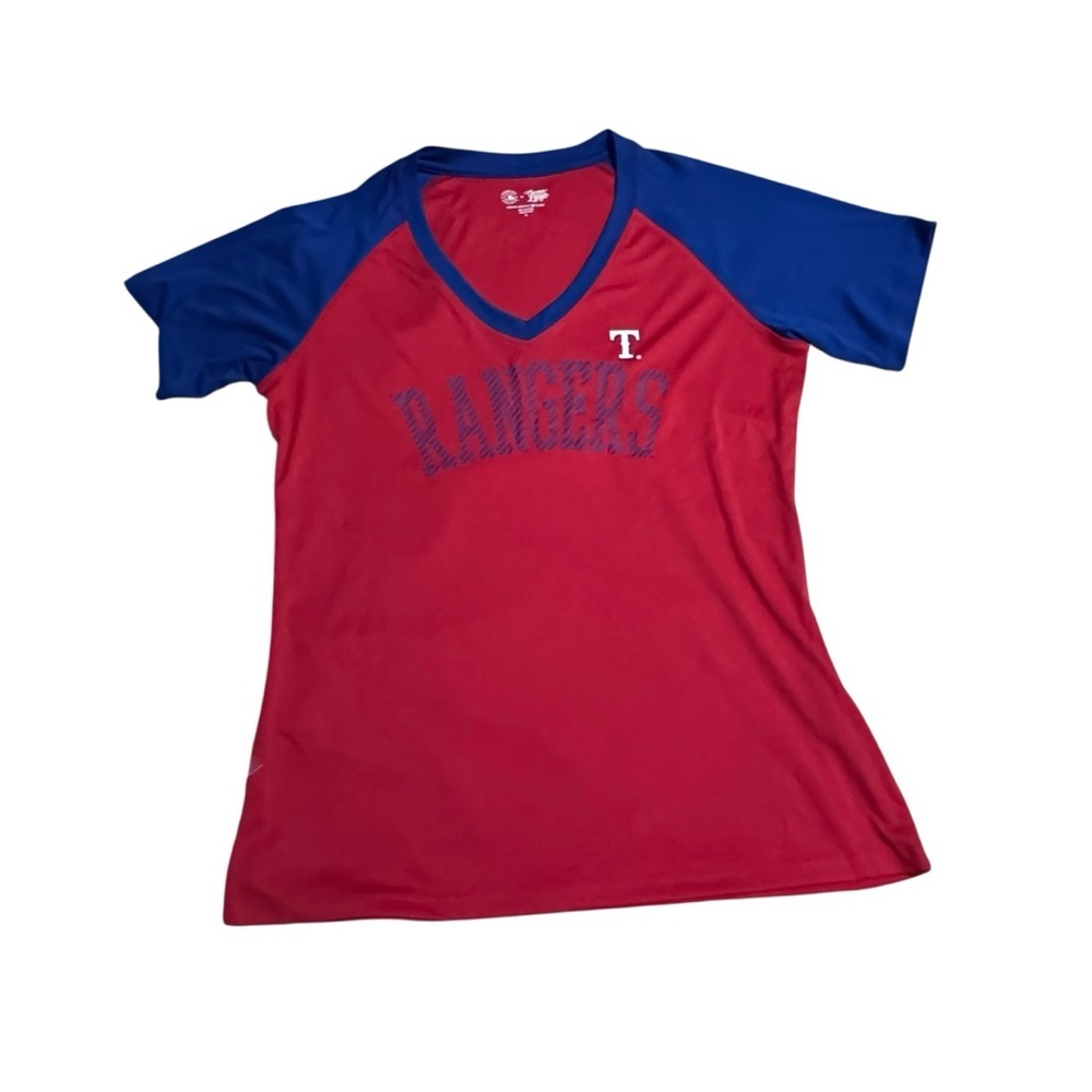 Women's Red and Blue Rangers Short Sleeve Tee